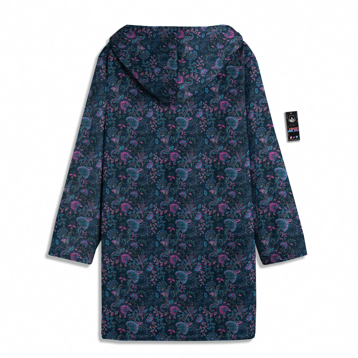 Flower Jeans Denim Print Pattern Men's Windbreaker Jacket-grizzshop
