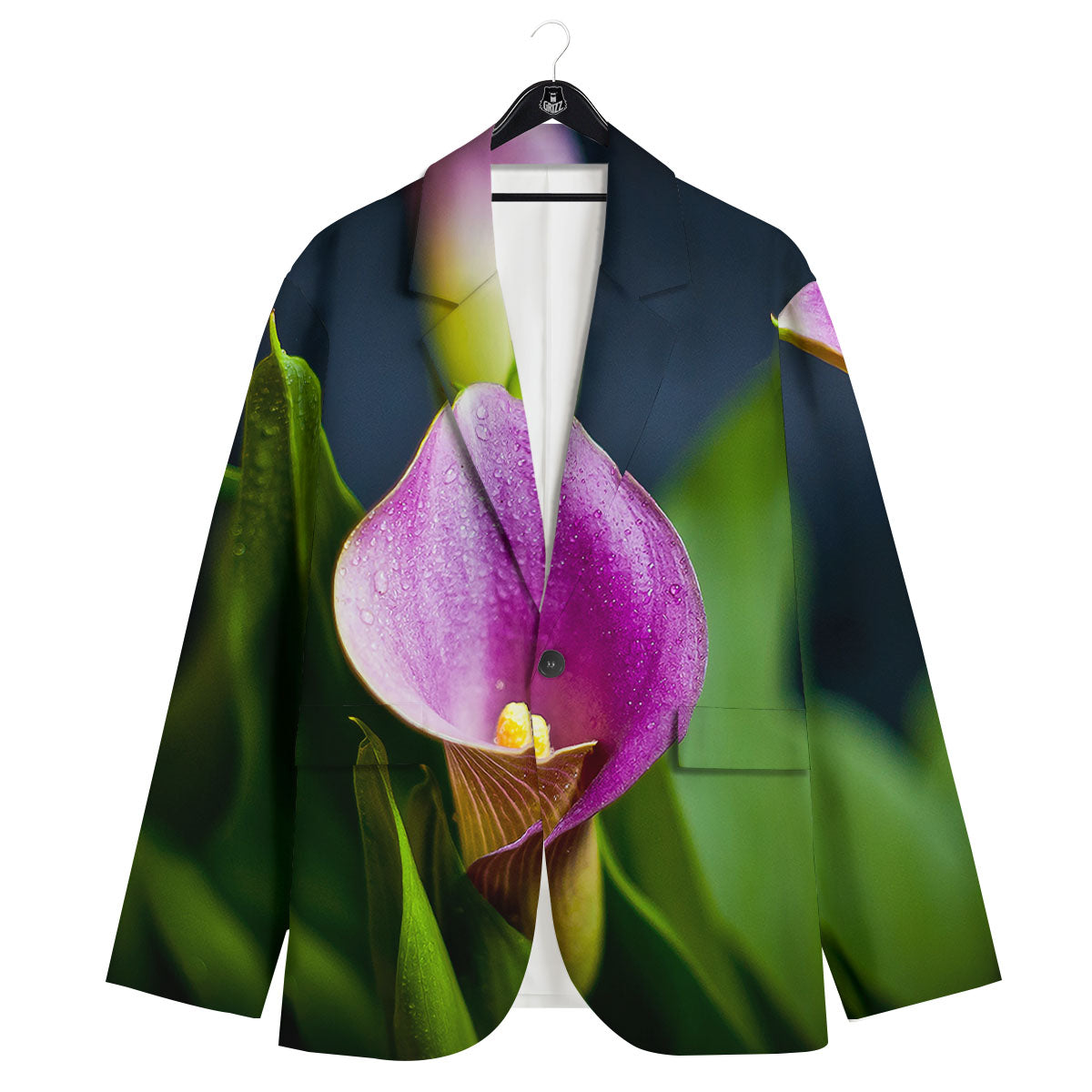 Flower Lily Purple Print Men's Sport Coat-grizzshop