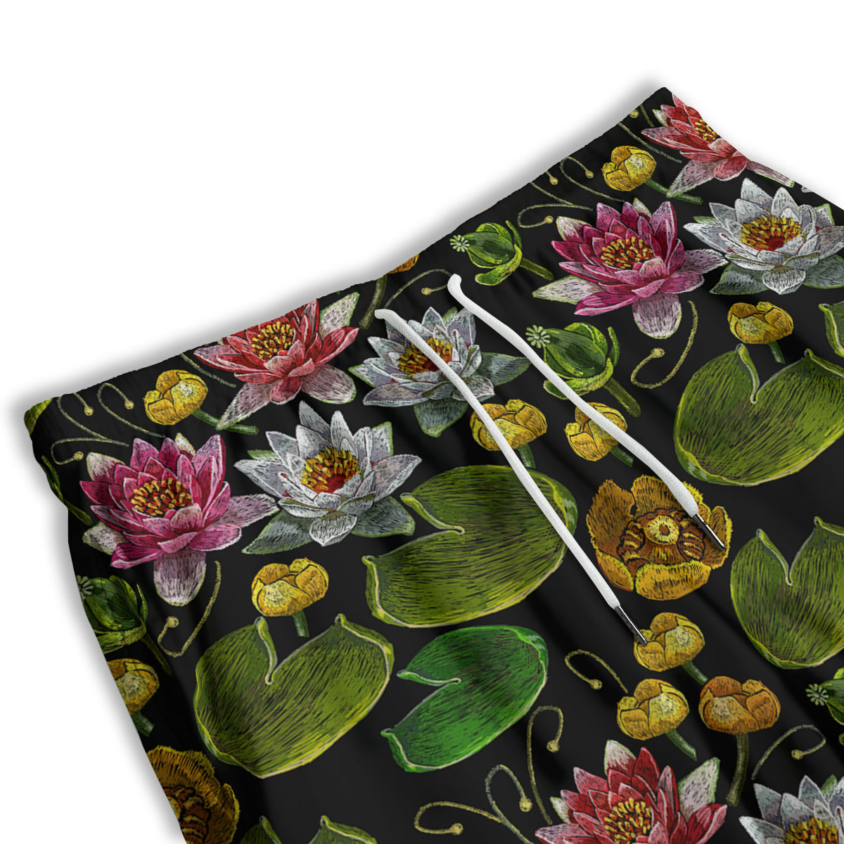 Flower Lily Water Print Pattern Men's Athletic Shorts