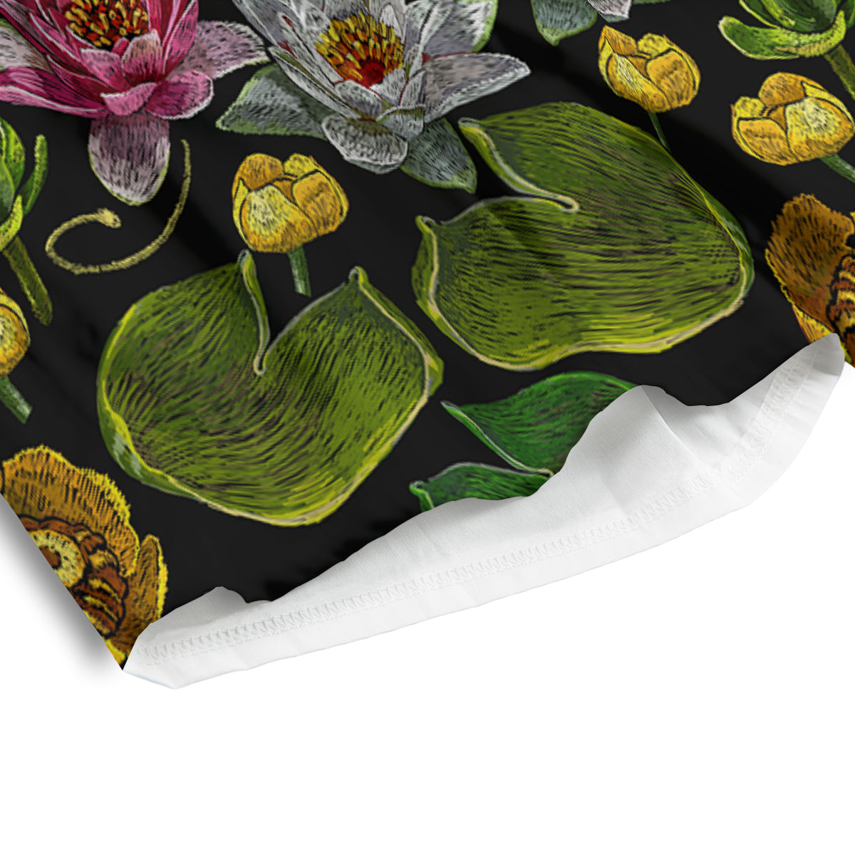 Flower Lily Water Print Pattern Men's Athletic Shorts