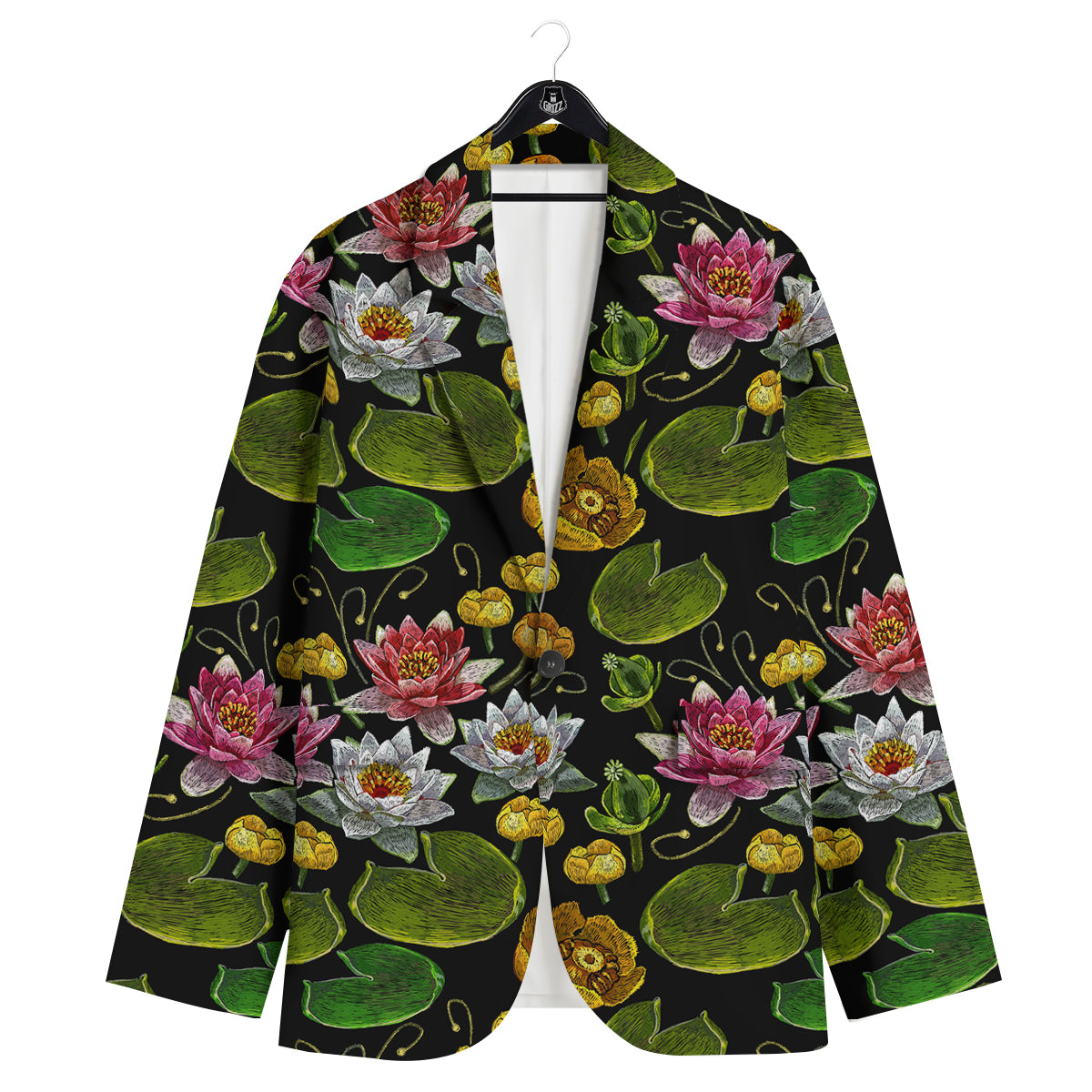 Flower Lily Water Print Pattern Men's Sport Coat-grizzshop
