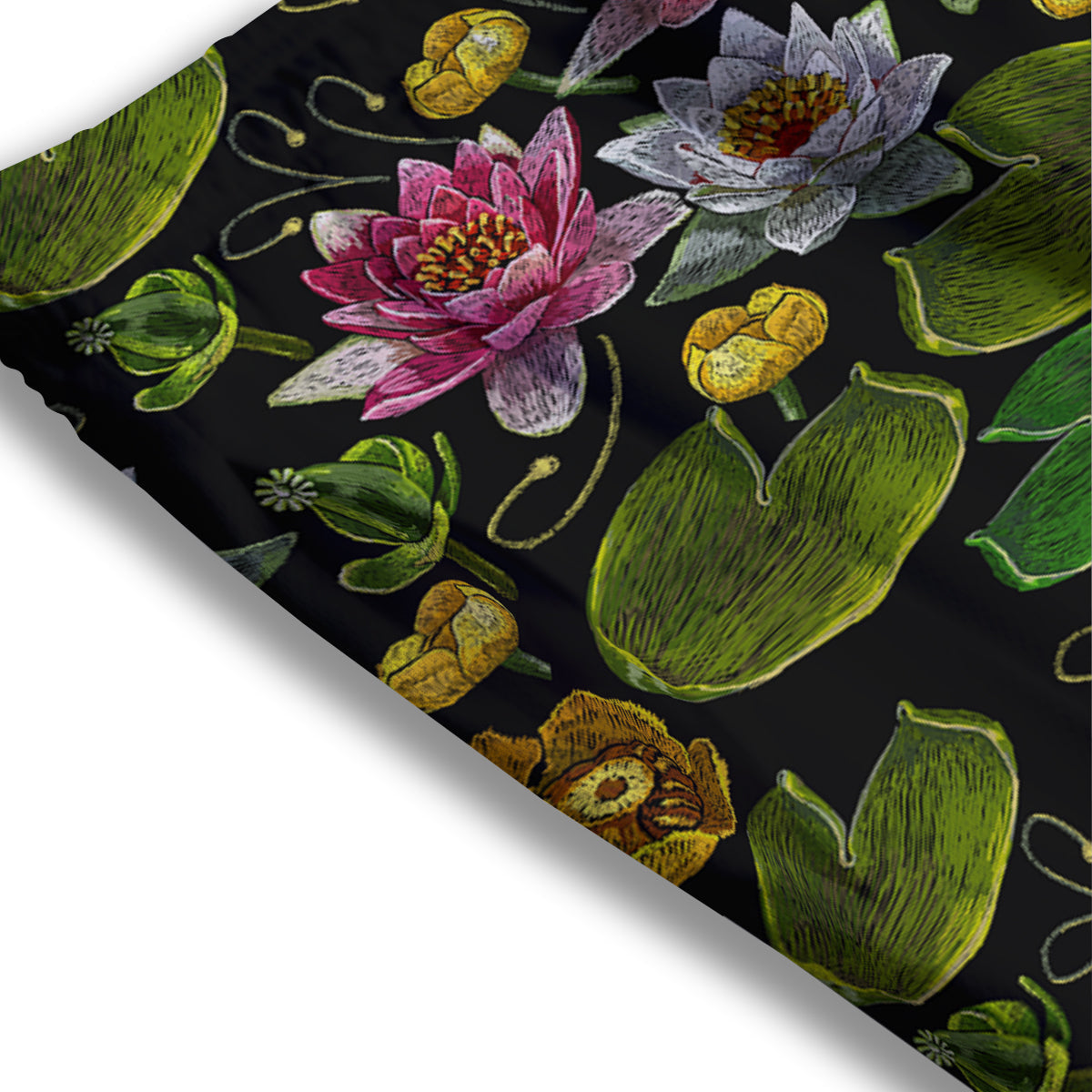 Flower Lily Water Print Pattern Mesh Shorts