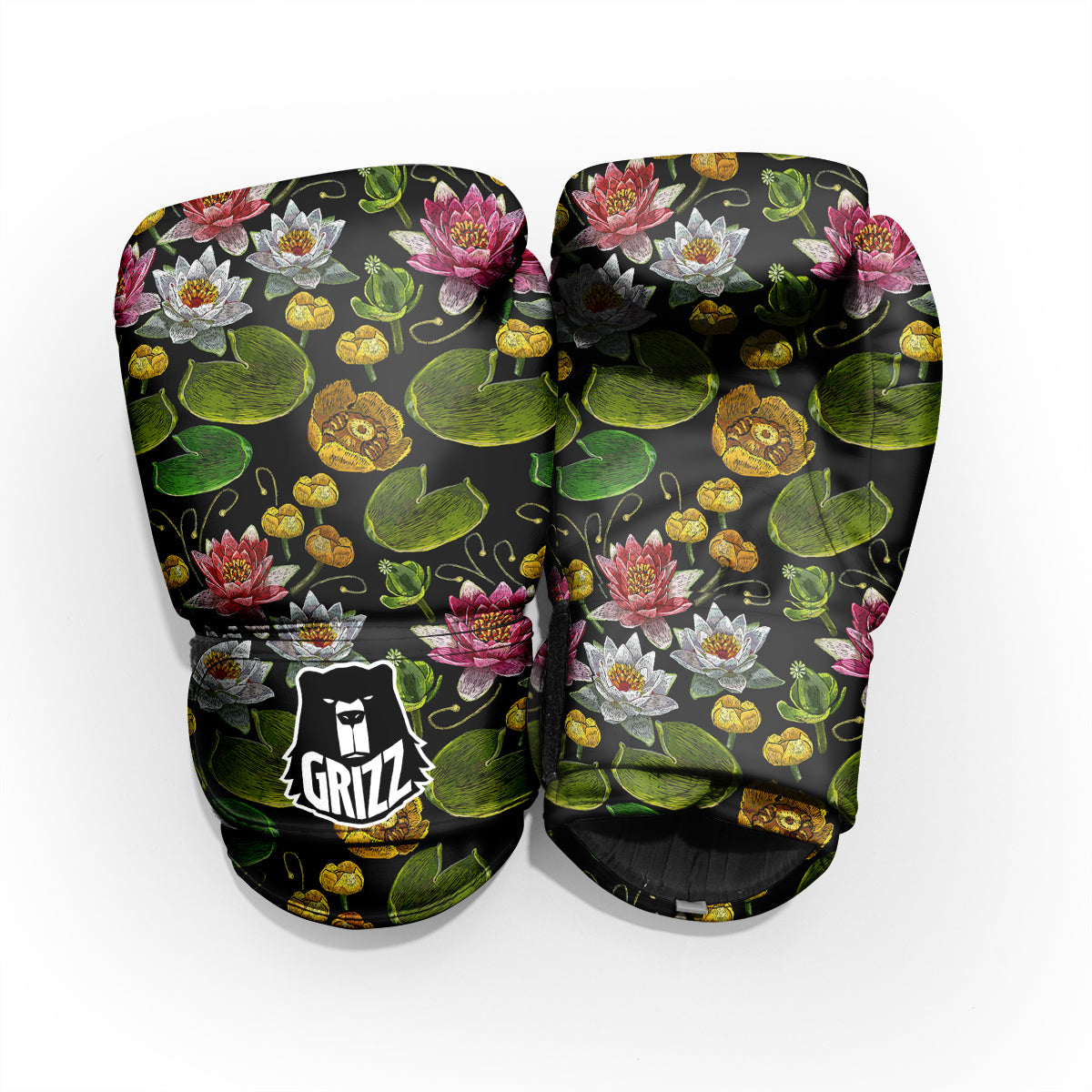 Flower Lily Water Print Pattern Sparring Gloves-grizzshop