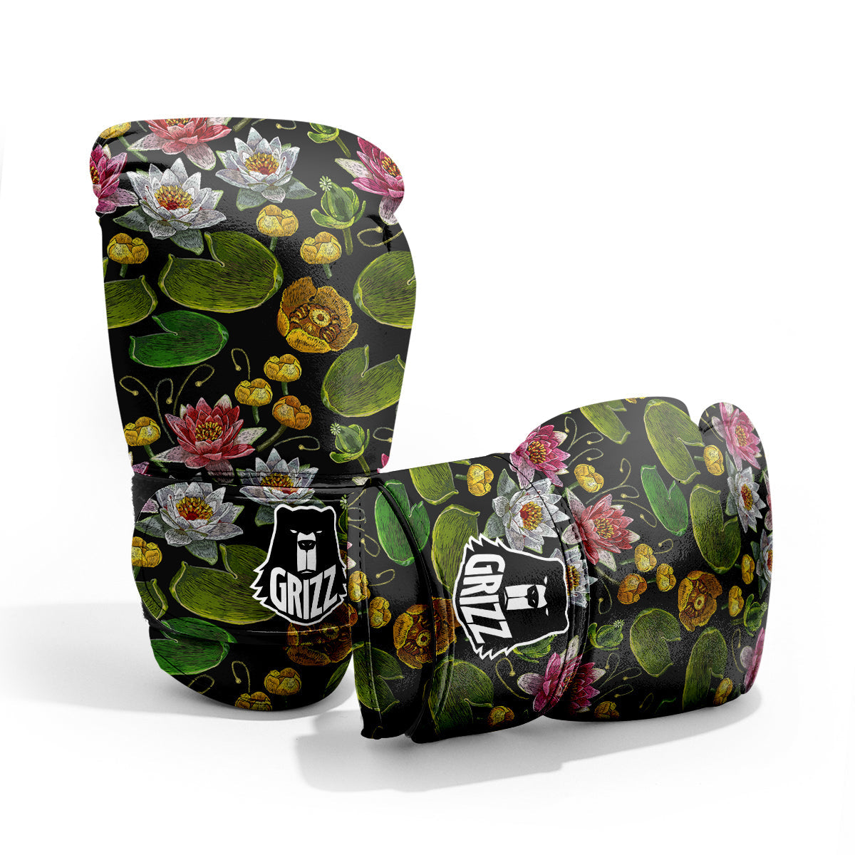 Flower Lily Water Print Pattern Pro Boxing Glove