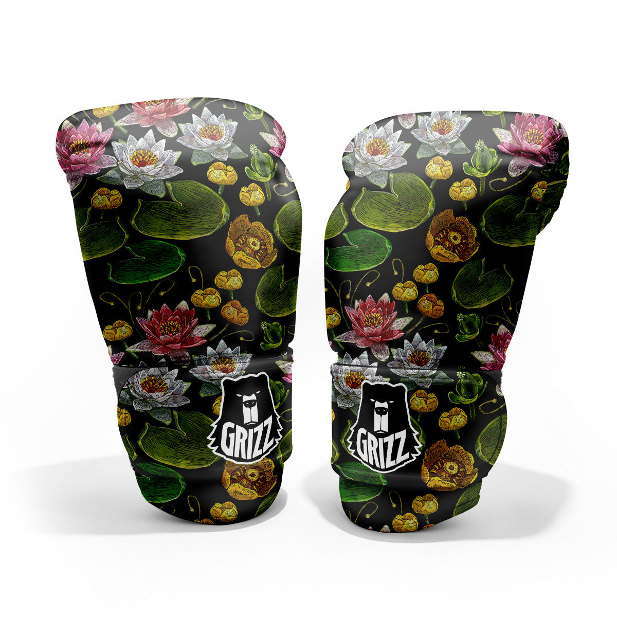 Flower Lily Water Print Pattern Sparring Gloves-grizzshop