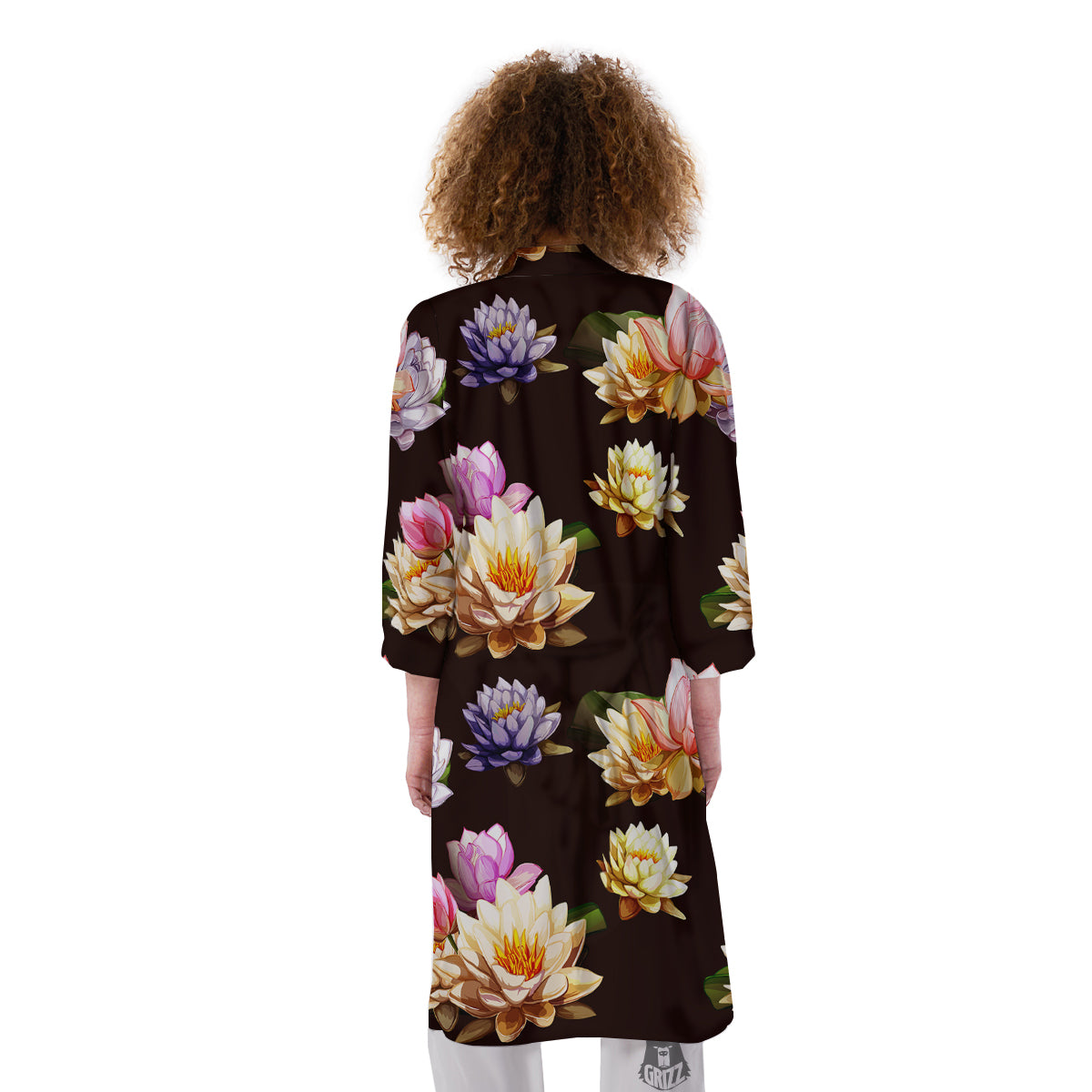 Flower Lotus Vintage Print Pattern Kimono-grizzshop