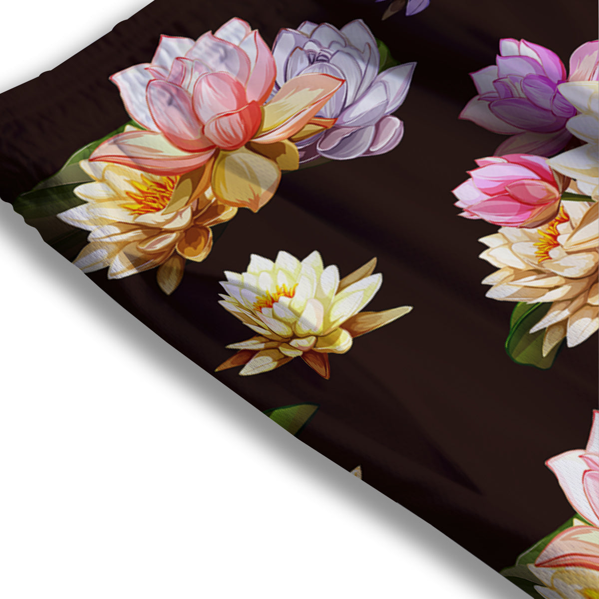 Flower Lotus Vintage Print Pattern Mesh Shorts-grizzshop