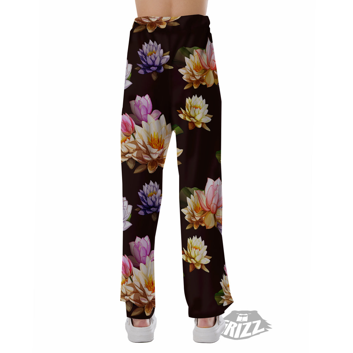 Flower Lotus Vintage Print Pattern Pajama Pants-grizzshop