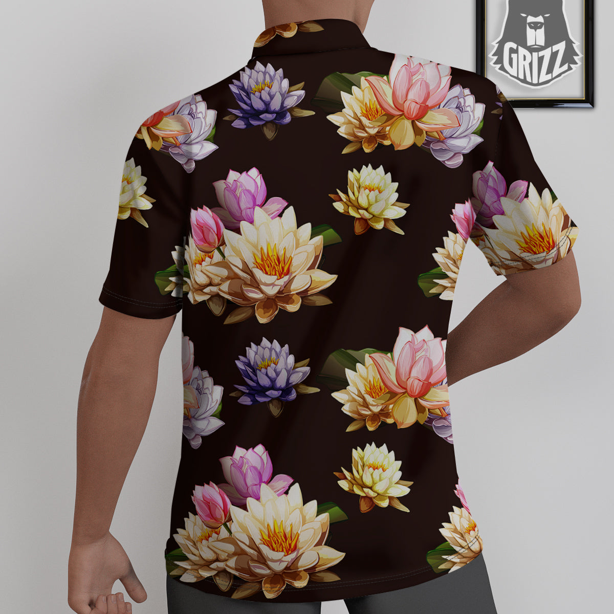 Flower Lotus Vintage Print Pattern Untucked Shirts-grizzshop