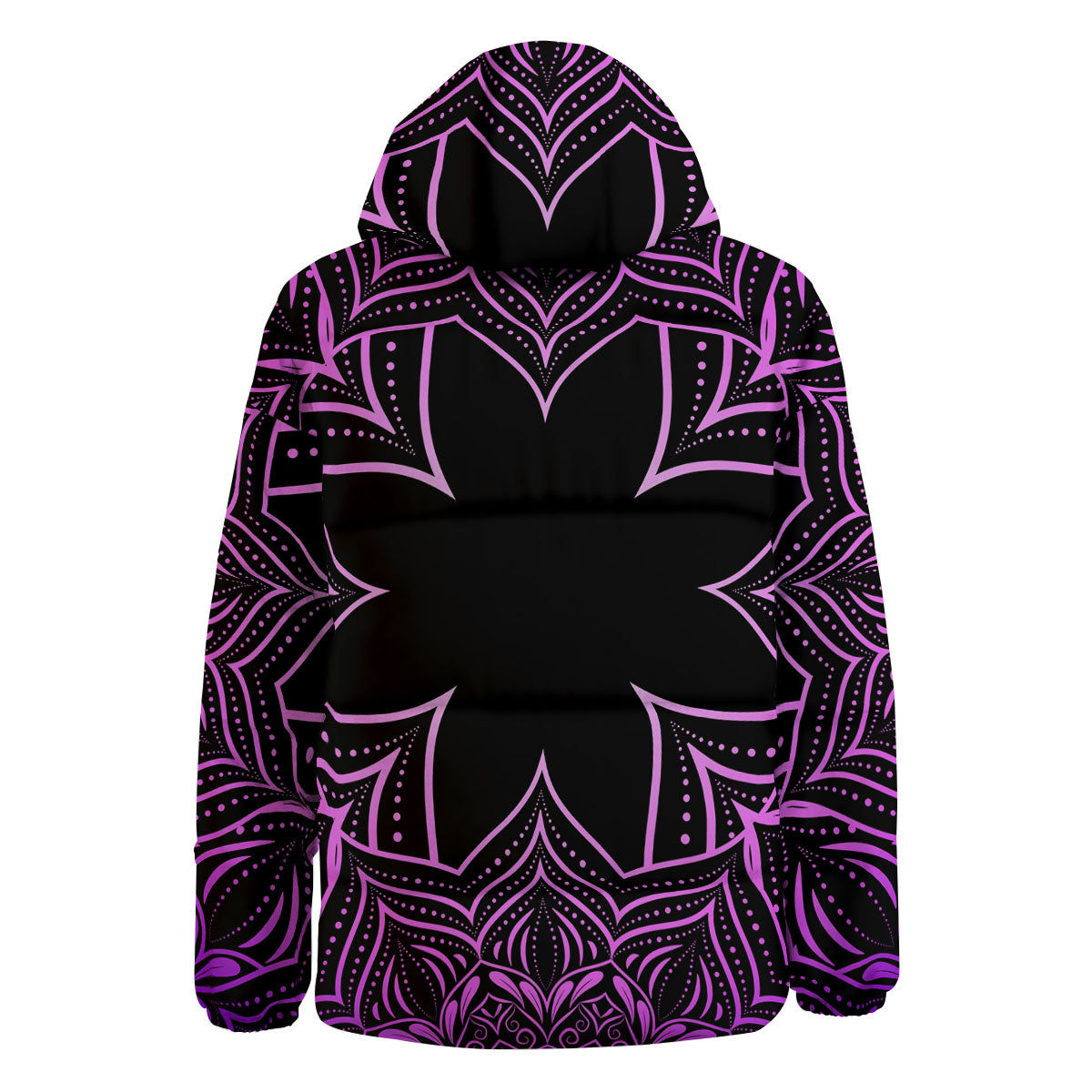 Flower Mandala Purple Print Down Jacket-grizzshop