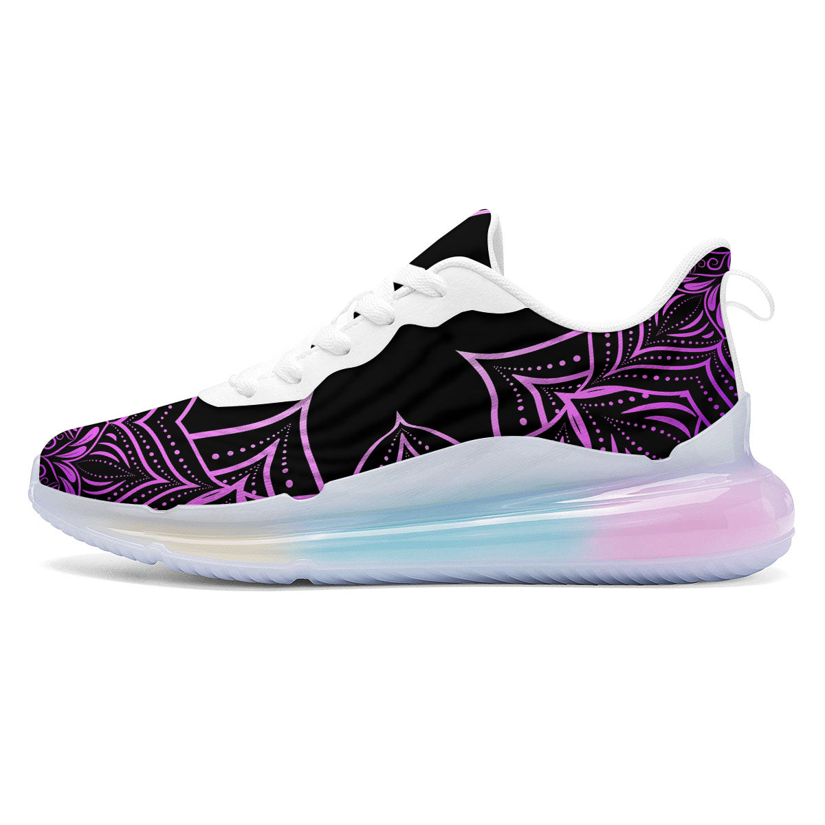 Flower Mandala Purple Print Running Sneakers-grizzshop