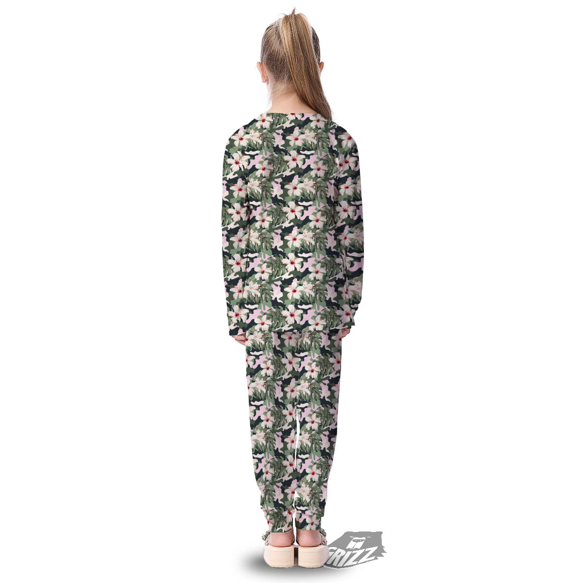 Flower Military Camouflage Print Pattern Kid's Pajamas-grizzshop