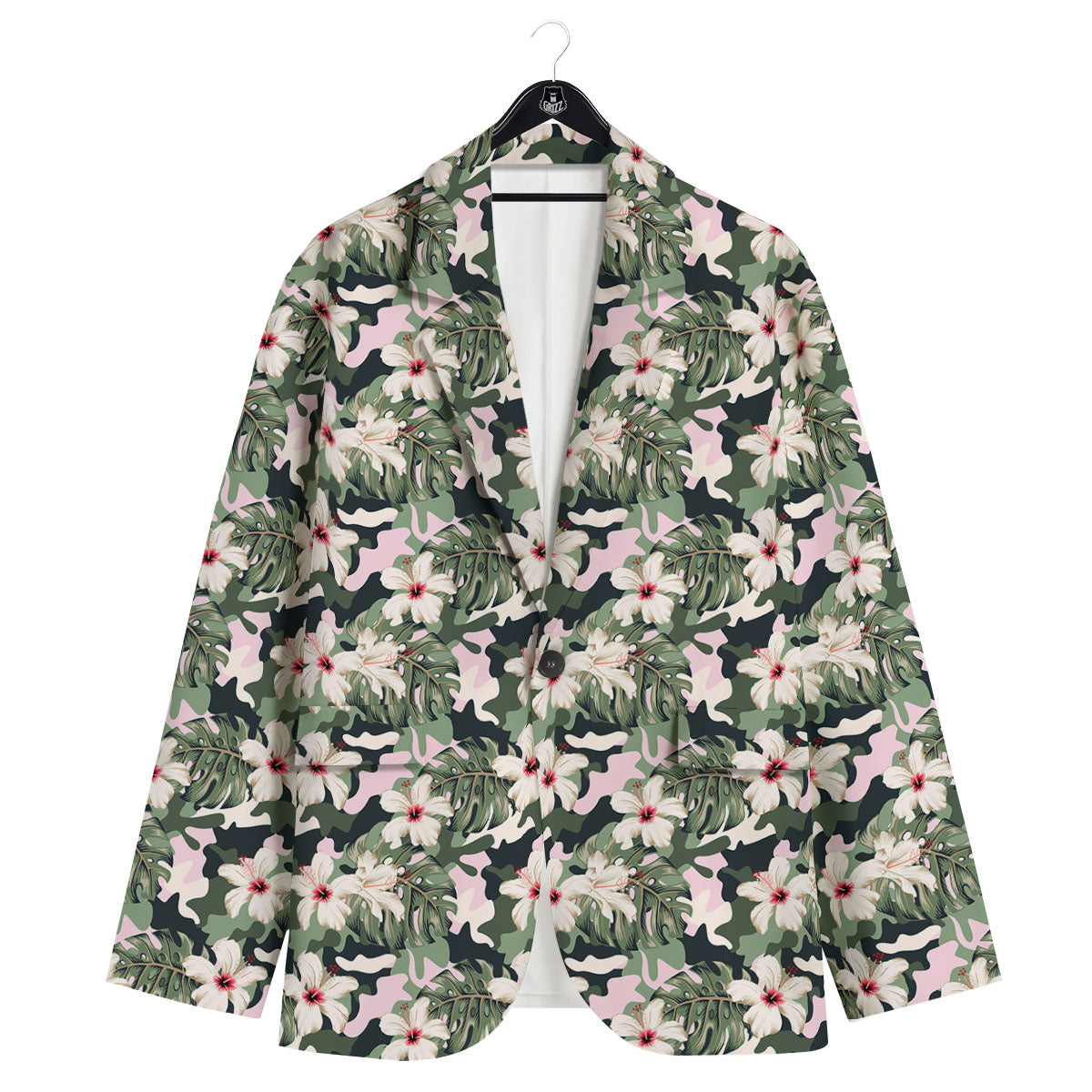 Flower Military Camouflage Print Pattern Men's Sport Coat-grizzshop