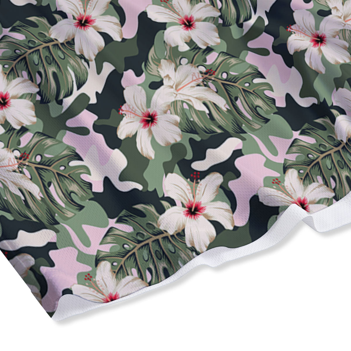 Flower Military Camouflage Print Pattern Mesh Shorts