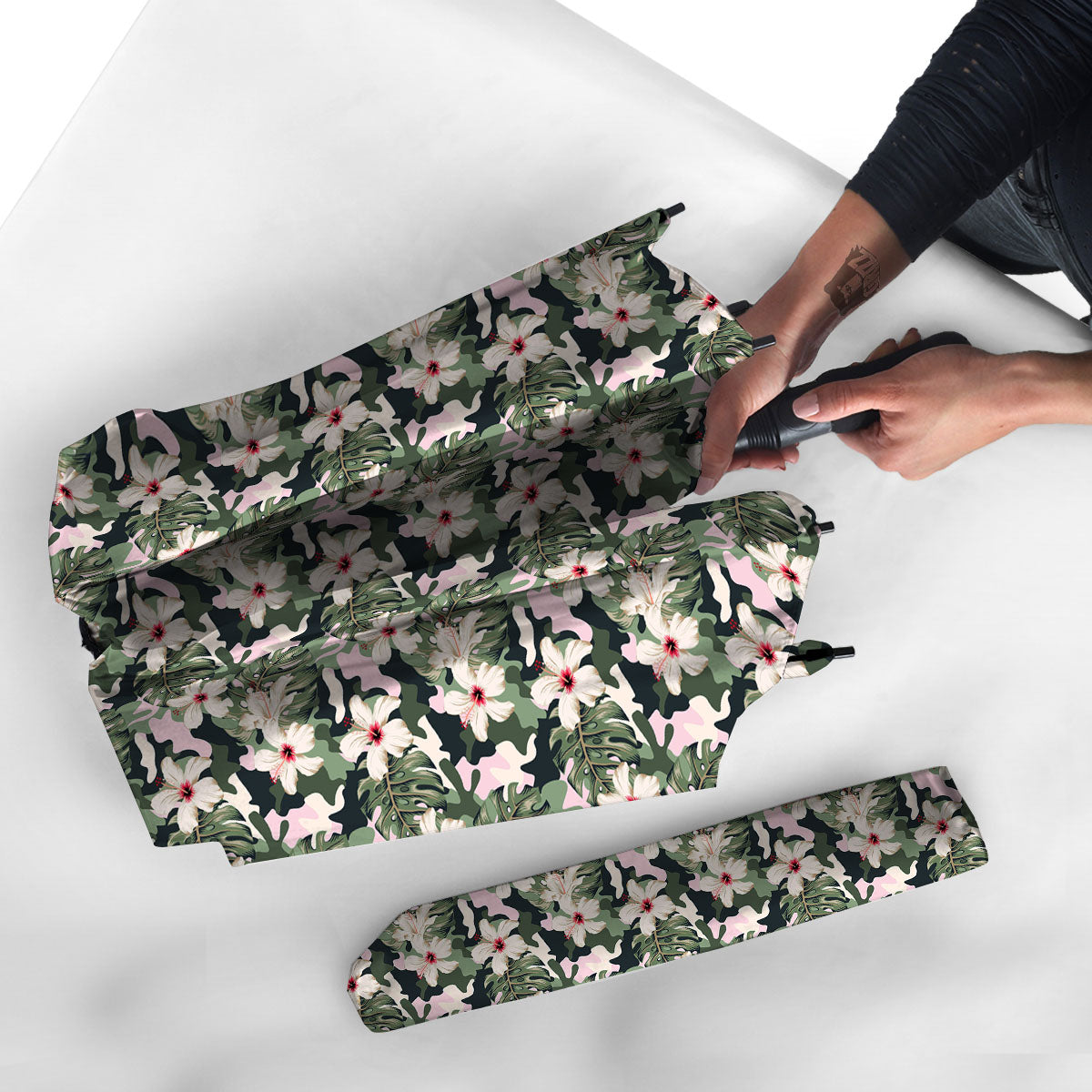 Flower Military Camouflage Print Pattern Umbrella-grizzshop