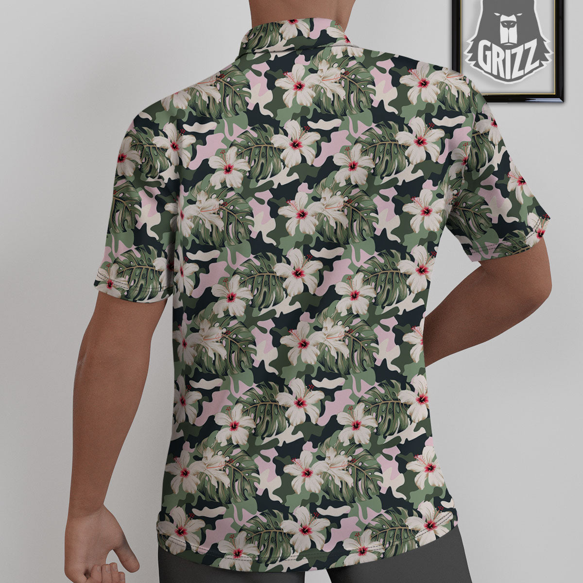 Flower Military Camouflage Print Pattern Untucked Shirts-grizzshop