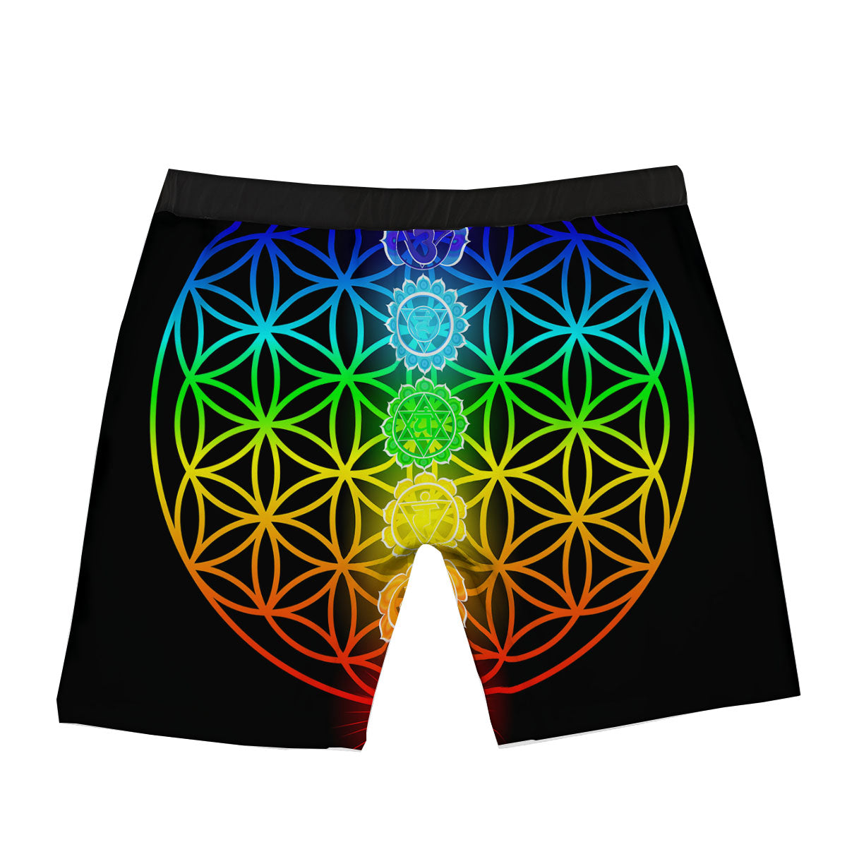 Flower Of Life Seven Chakras Print Boxer Briefs-grizzshop