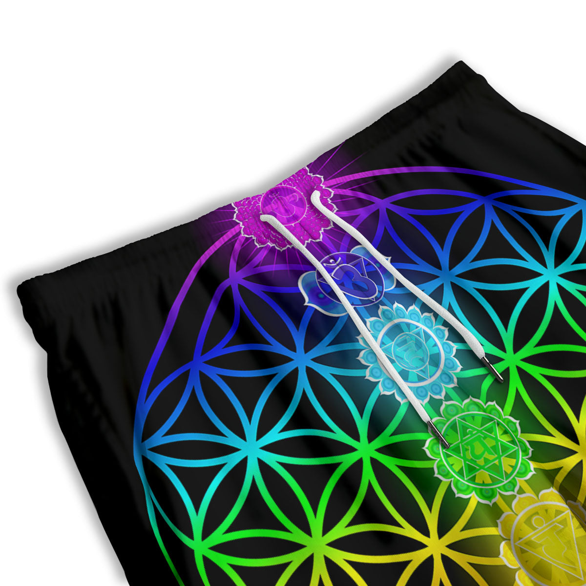 Flower Of Life Seven Chakras Print Men's Athletic Shorts-grizzshop