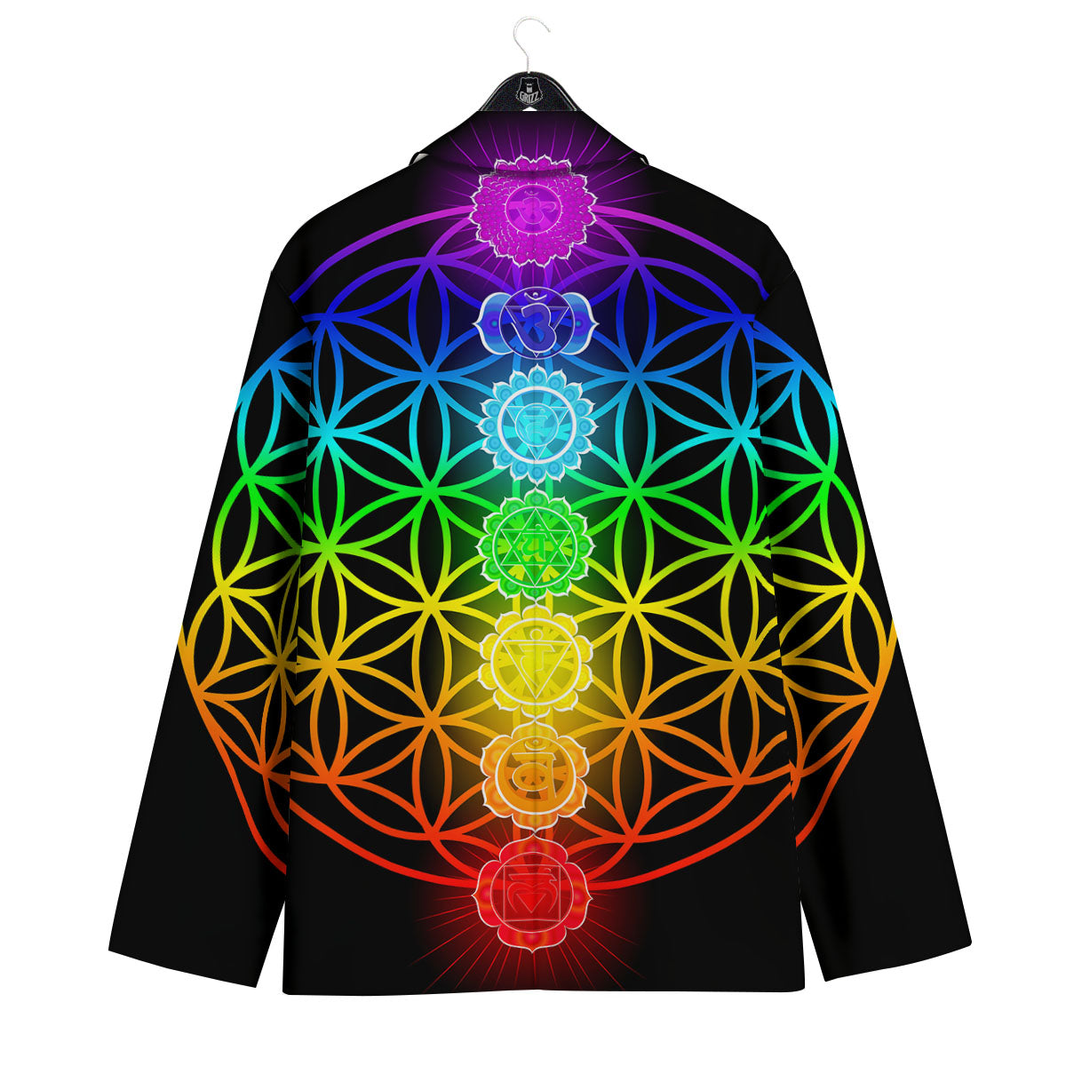 Flower Of Life Seven Chakras Print Men's Sport Coat-grizzshop
