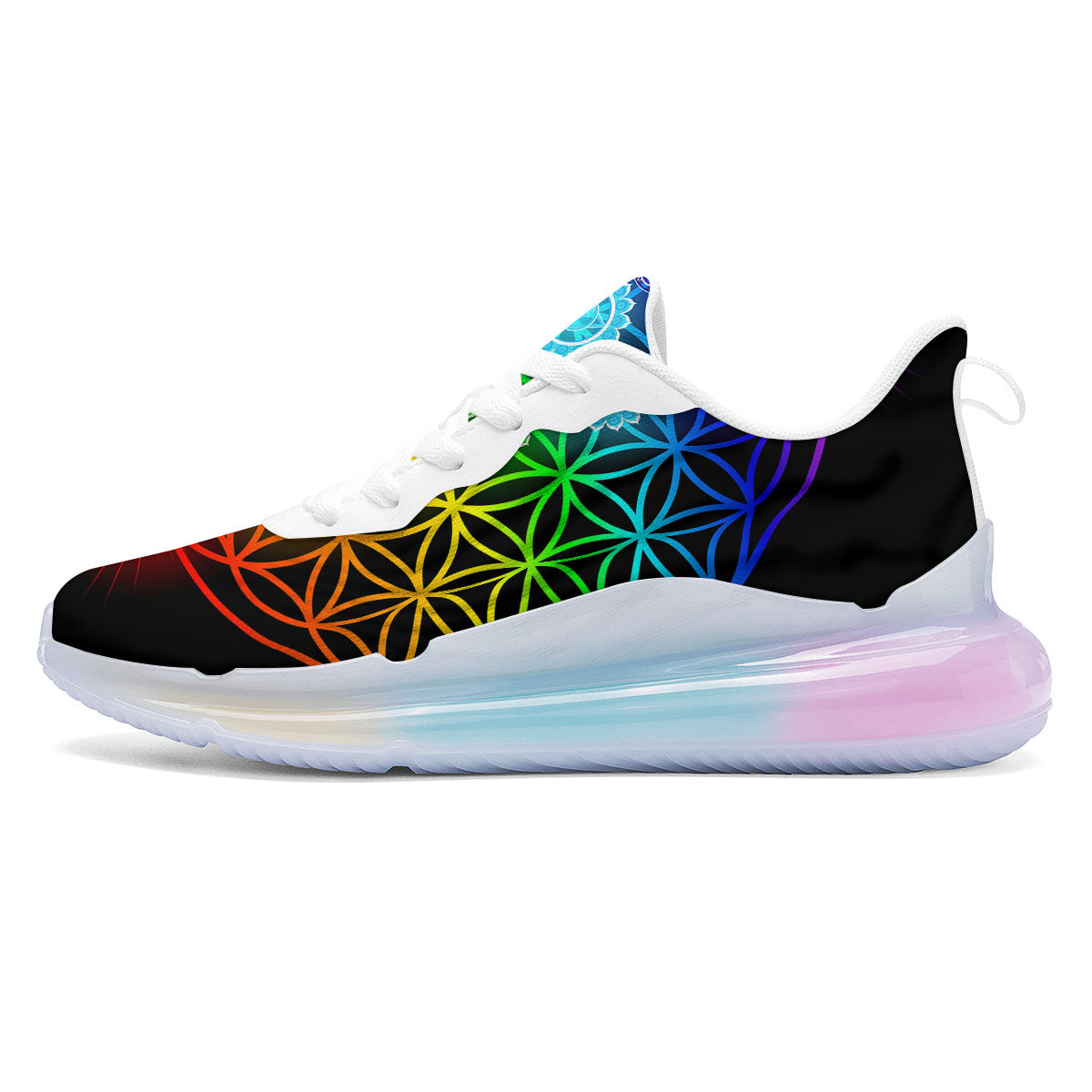 Flower Of Life Seven Chakras Print Running Sneakers-grizzshop