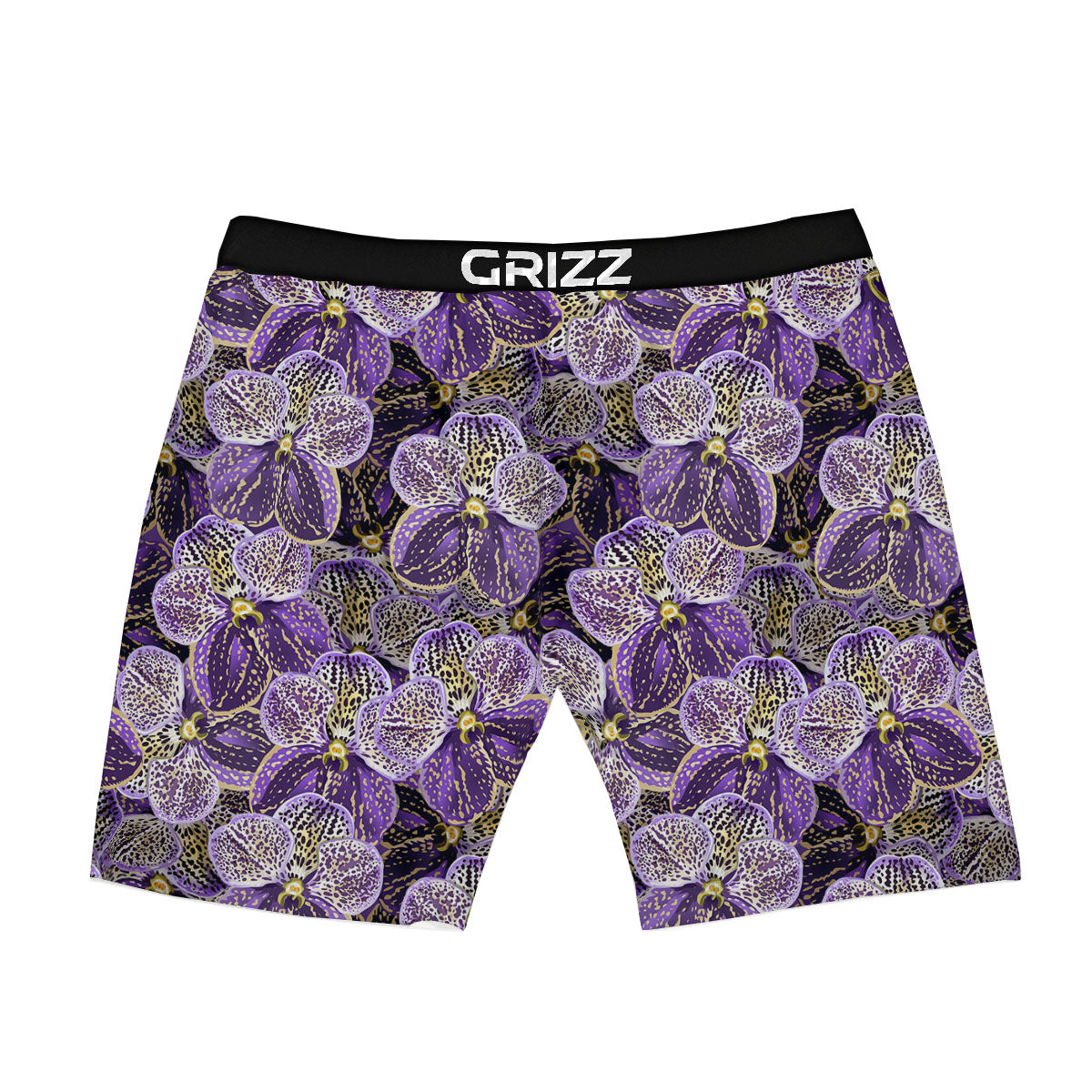Flower Orchid Purple Print Pattern Boxer Briefs-grizzshop