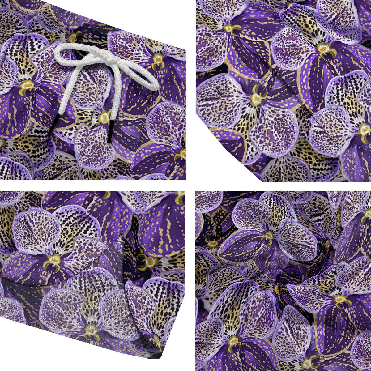 Flower Orchid Purple Print Pattern Men's Running Shorts-grizzshop