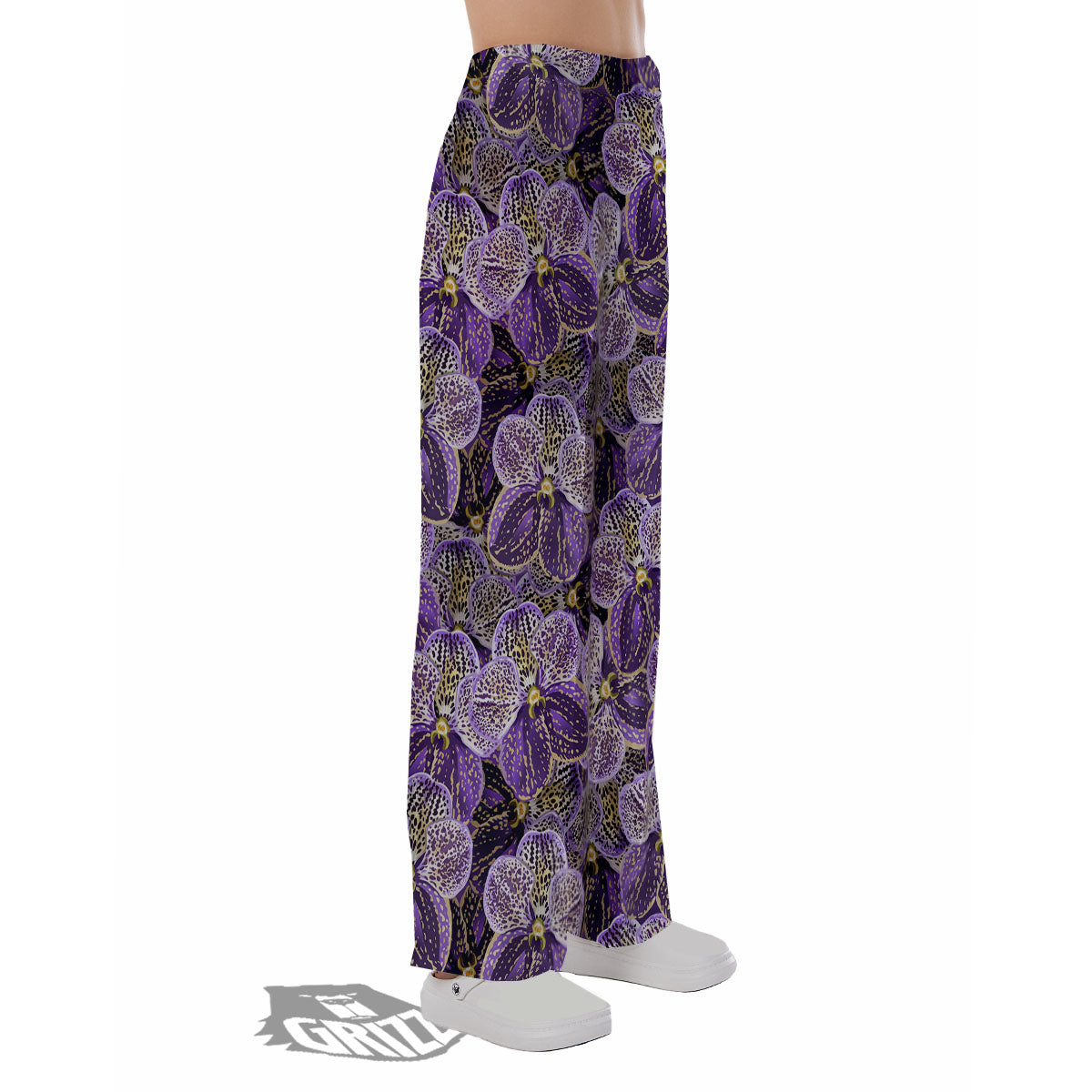 Flower Orchid Purple Print Pattern Pajama Pants-grizzshop