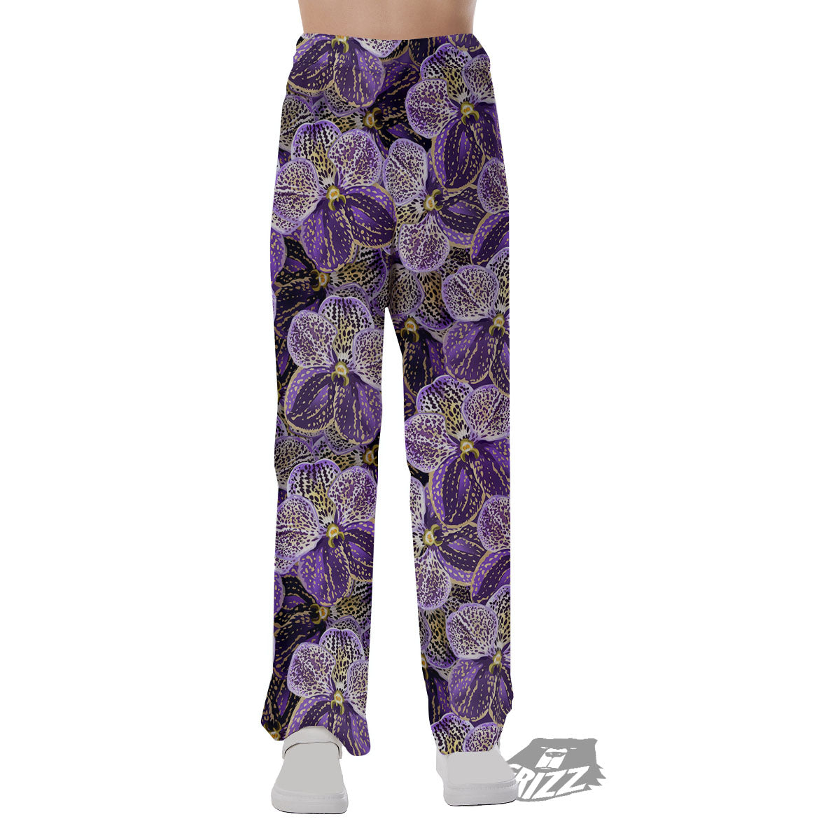 Flower Orchid Purple Print Pattern Pajama Pants-grizzshop