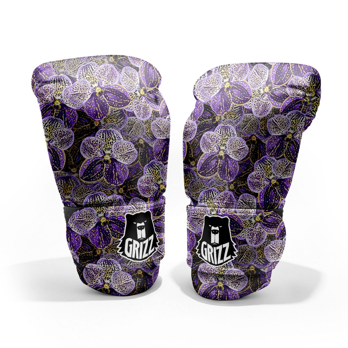 Flower Orchid Purple Print Pattern Sparring Gloves-grizzshop