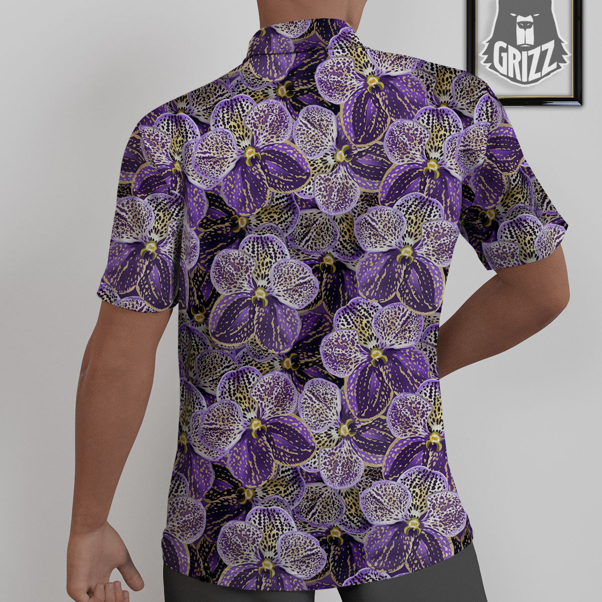 Flower Orchid Purple Print Pattern Untucked Shirts-grizzshop