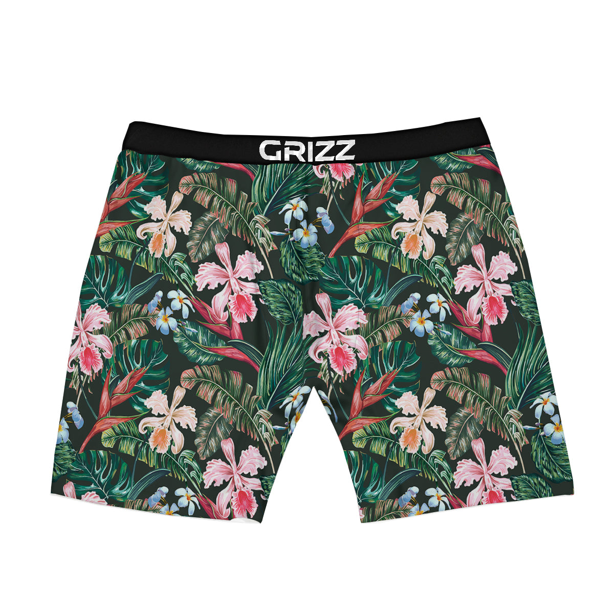 Flower Orchid Tropical Print Pattern Boxer Briefs-grizzshop