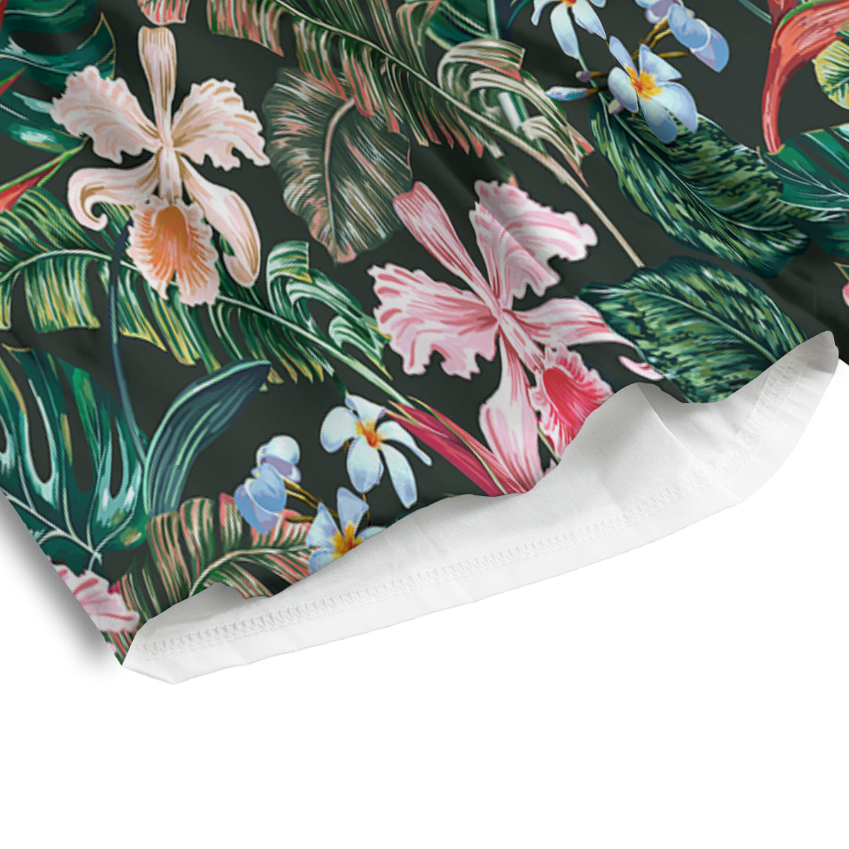 Flower Orchid Tropical Print Pattern Men's Athletic Shorts-grizzshop