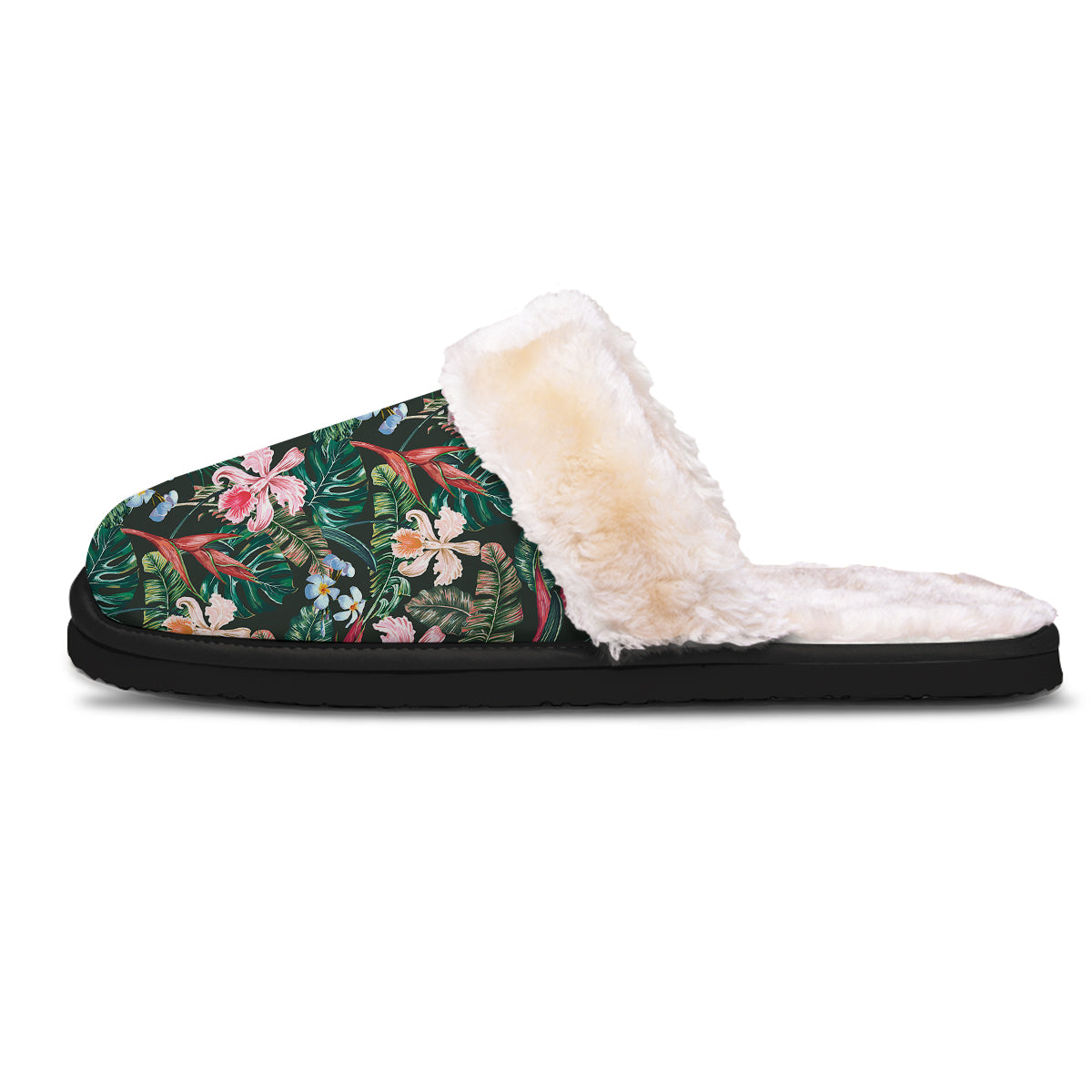 Flower Orchid Tropical Print Pattern Slippers-grizzshop