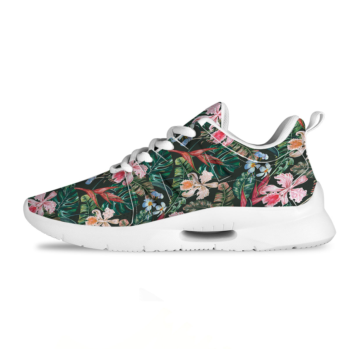 Flower Orchid Tropical Print Pattern Tennis Shoes-grizzshop