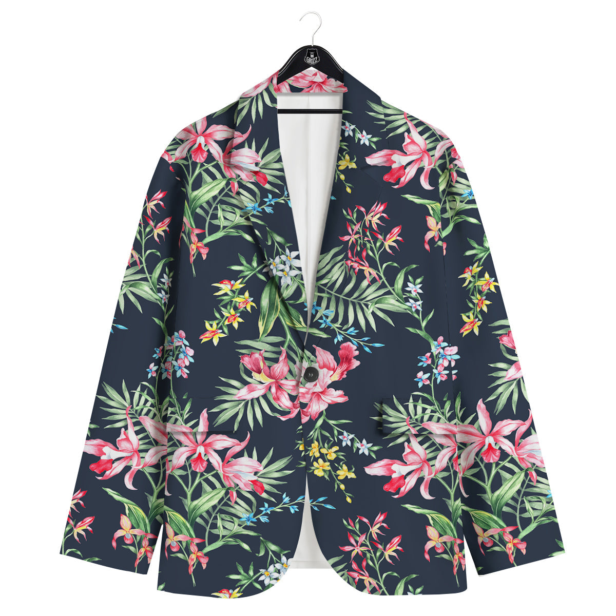 Flower Orchid Watercolor Print Pattern Men's Sport Coat-grizzshop
