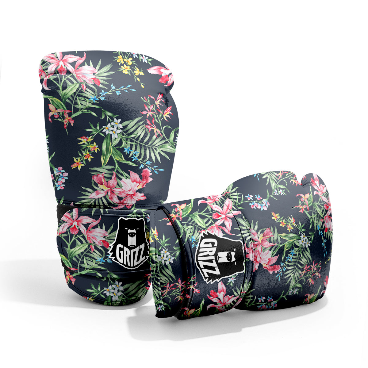 Flower Orchid Watercolor Print Pattern Sparring Gloves-grizzshop