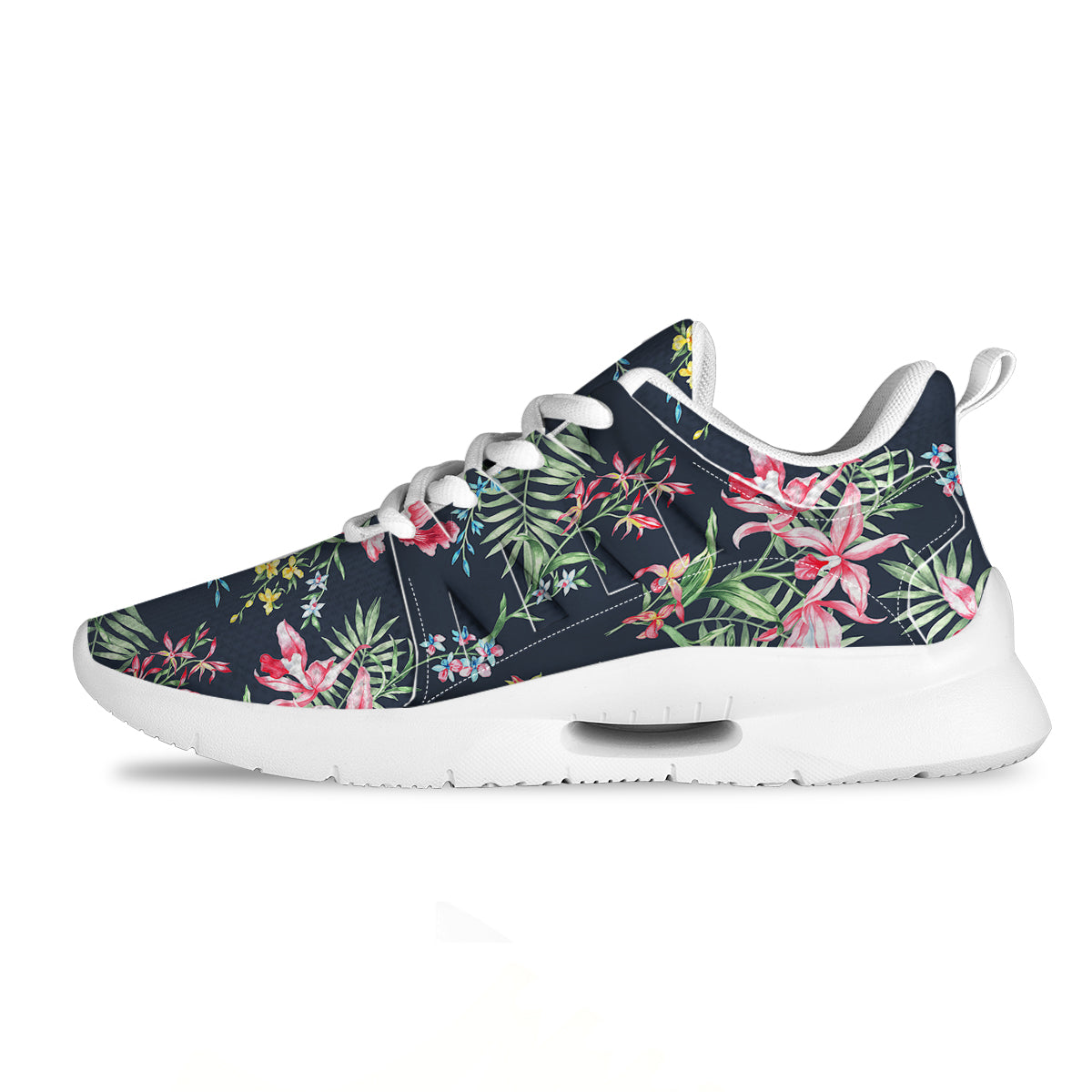 Flower Orchid Watercolor Print Pattern Tennis Shoes-grizzshop