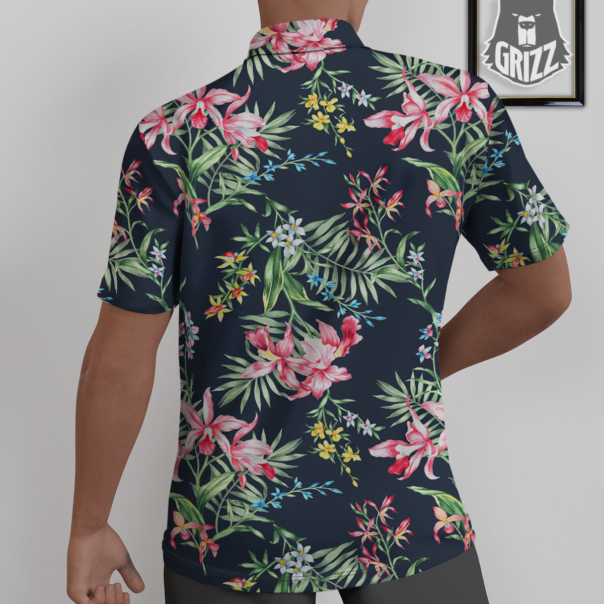 Flower Orchid Watercolor Print Pattern Untucked Shirts-grizzshop