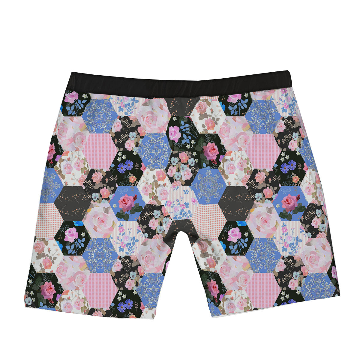 Flower Patchwork Pink Print Pattern Boxer Briefs-grizzshop