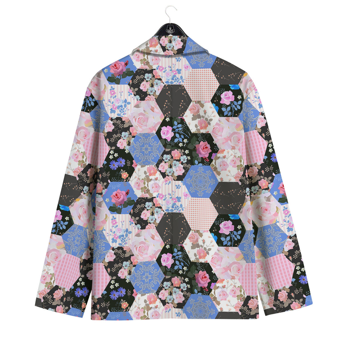 Flower Patchwork Pink Print Pattern Men's Sport Coat-grizzshop