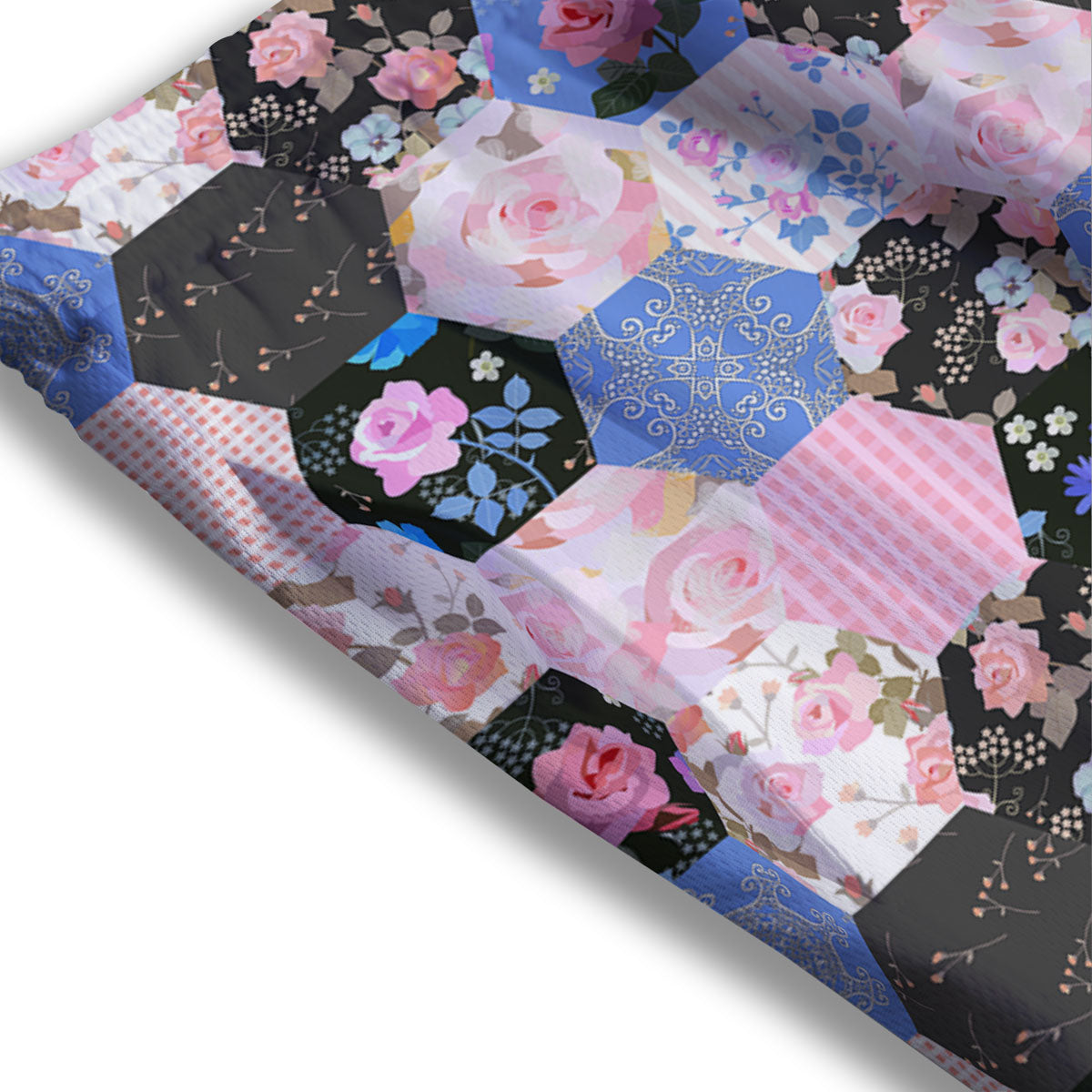 Flower Patchwork Pink Print Pattern Mesh Shorts