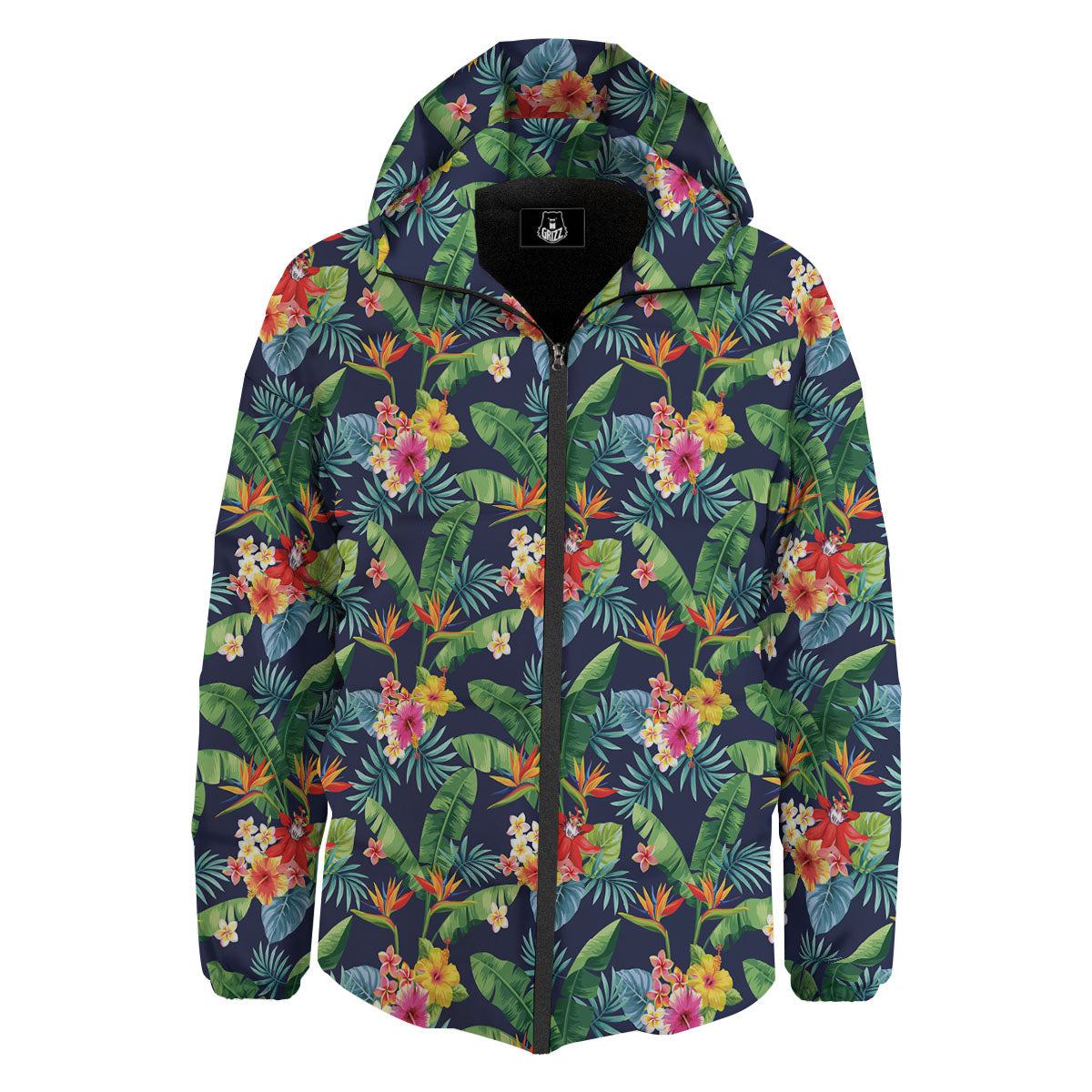 Flower Plumeria Vintage Print Pattern Down Jacket-grizzshop