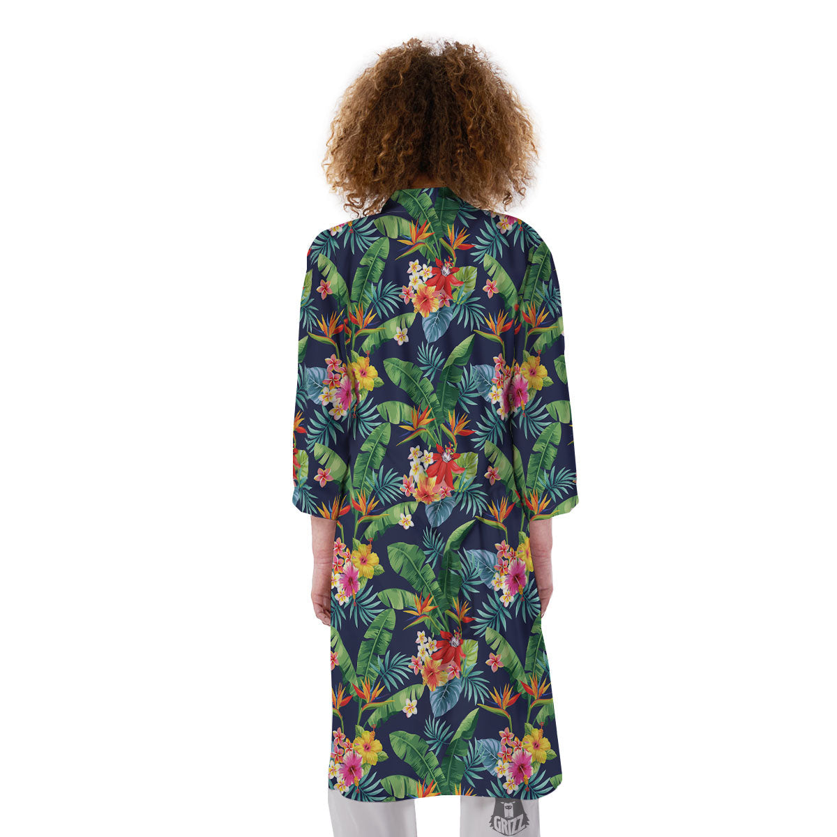 Flower Plumeria Vintage Print Pattern Kimono-grizzshop