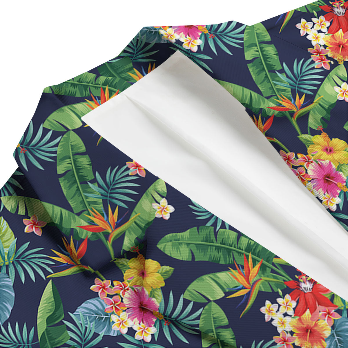 Flower Plumeria Vintage Print Pattern Men's Blazer-grizzshop