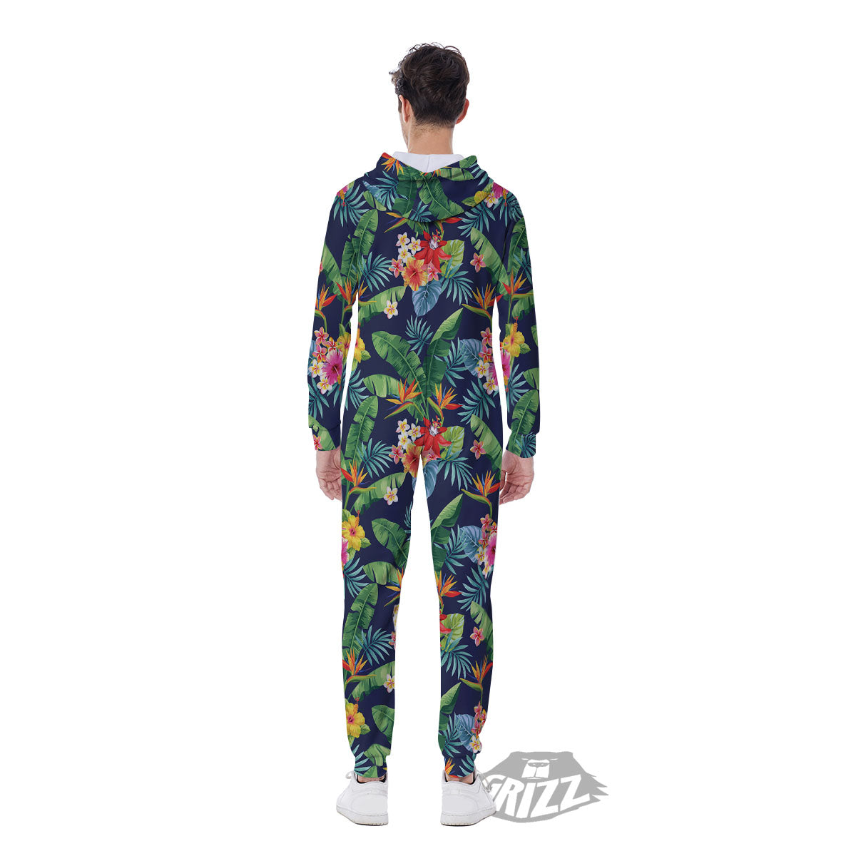 Flower Plumeria Vintage Print Pattern Men's Jumpsuit-grizzshop