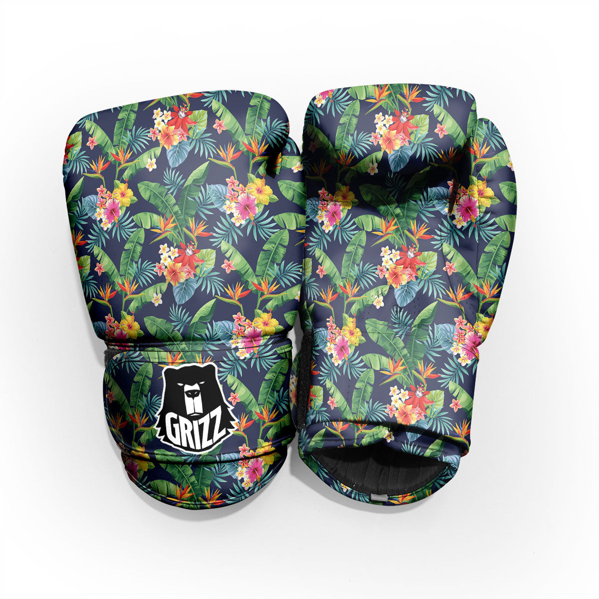 Flower Plumeria Vintage Print Pattern Sparring Gloves-grizzshop