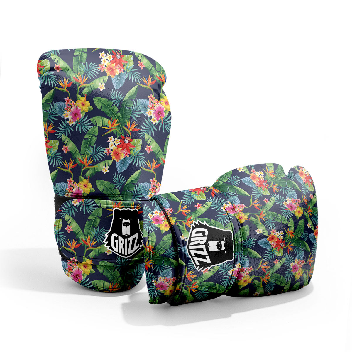Flower Plumeria Vintage Print Pattern Sparring Gloves-grizzshop