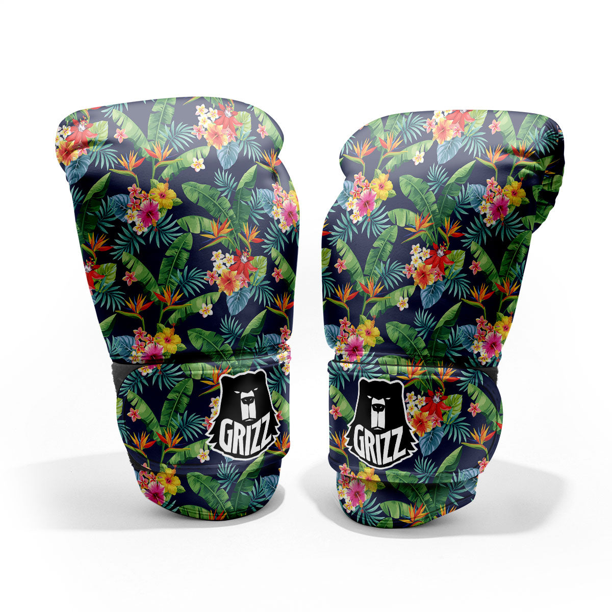 Flower Plumeria Vintage Print Pattern Sparring Gloves-grizzshop