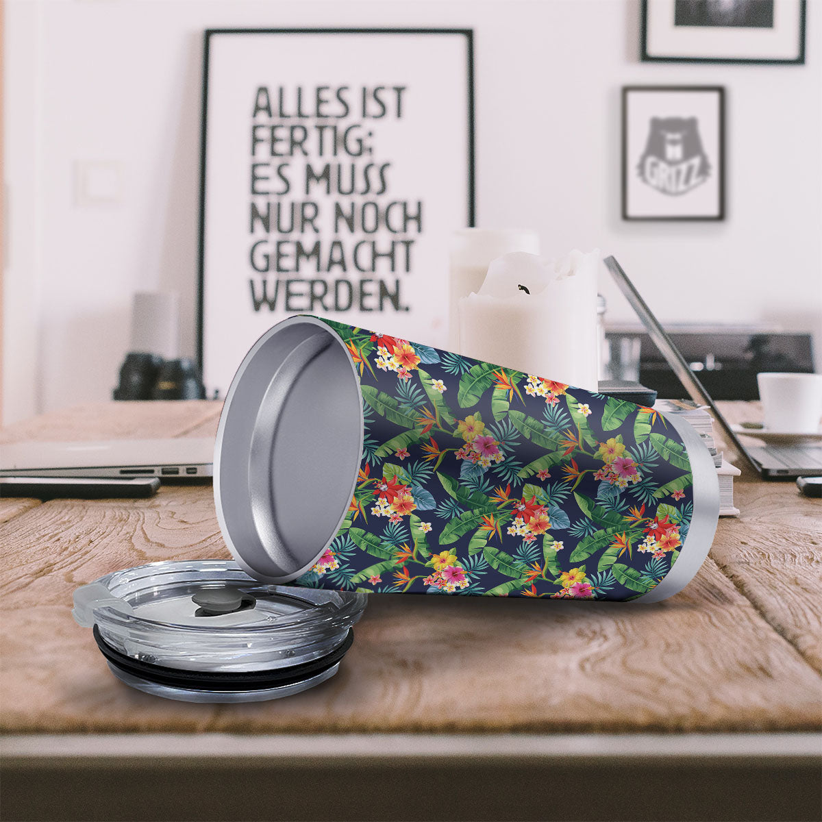 Flower Plumeria Vintage Print Pattern Tumbler-grizzshop