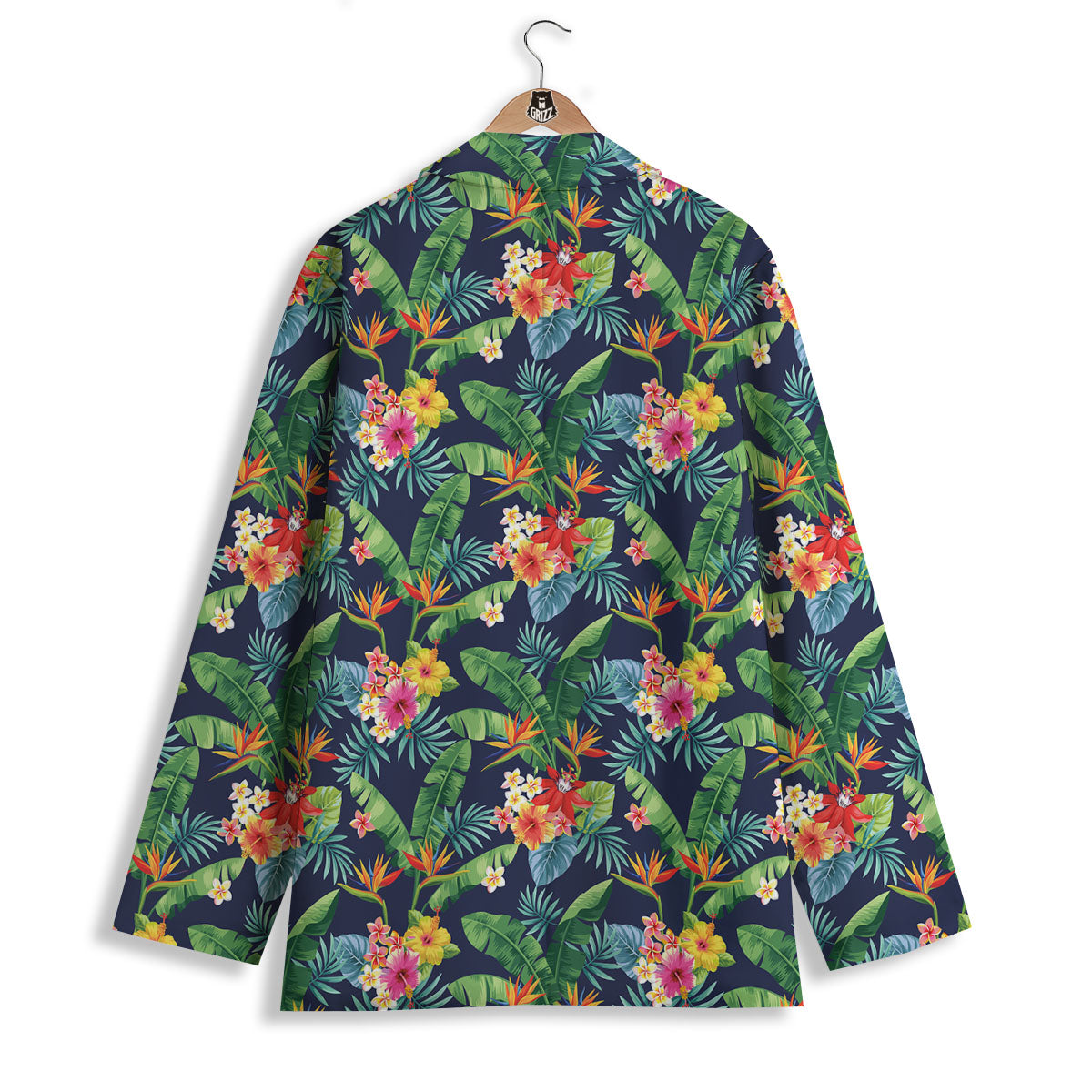 Flower Plumeria Vintage Print Pattern Women's Blazer-grizzshop